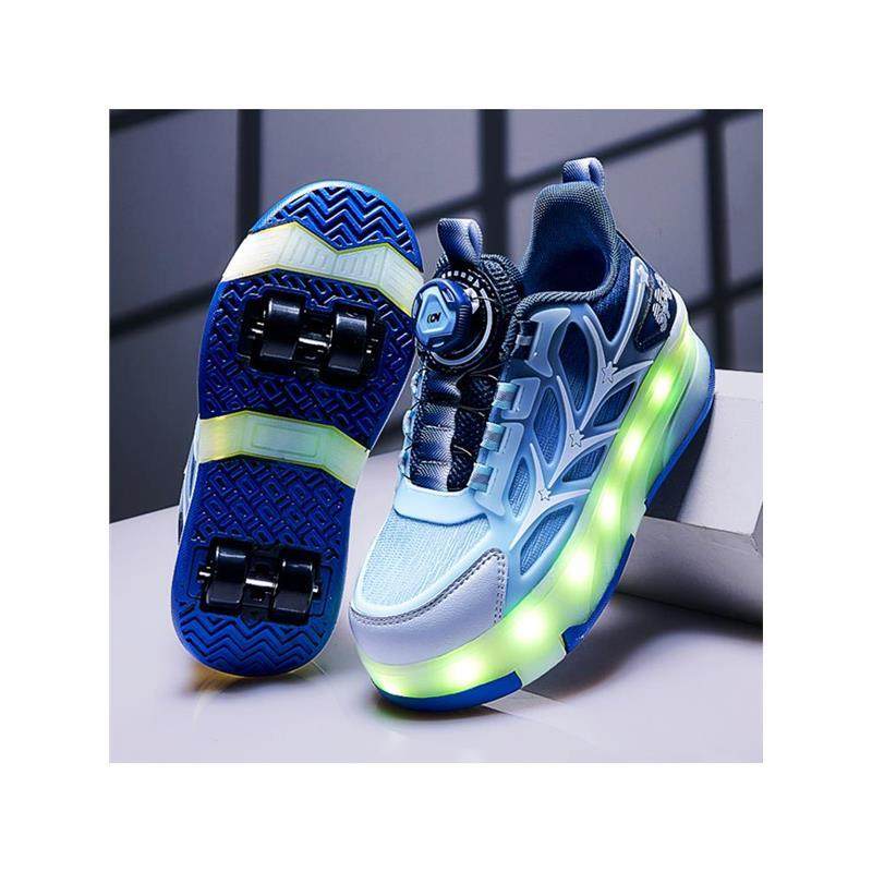 男童暴走鞋2026新款儿童四轮隐形滑轮鞋运动可收缩亮灯发光溜冰鞋主图