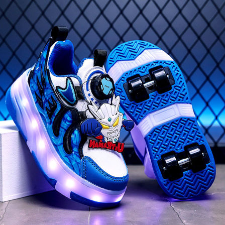 李宇新款奥特曼男童暴走鞋2026儿童发光亮灯轮滑鞋男孩科技溜冰鞋