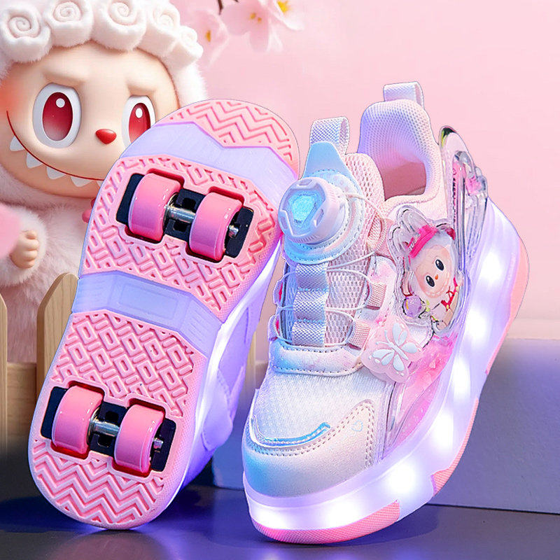 女童暴走鞋春季2026新款儿童运动滑轮鞋四轮隐形公主中大童溜冰鞋主图