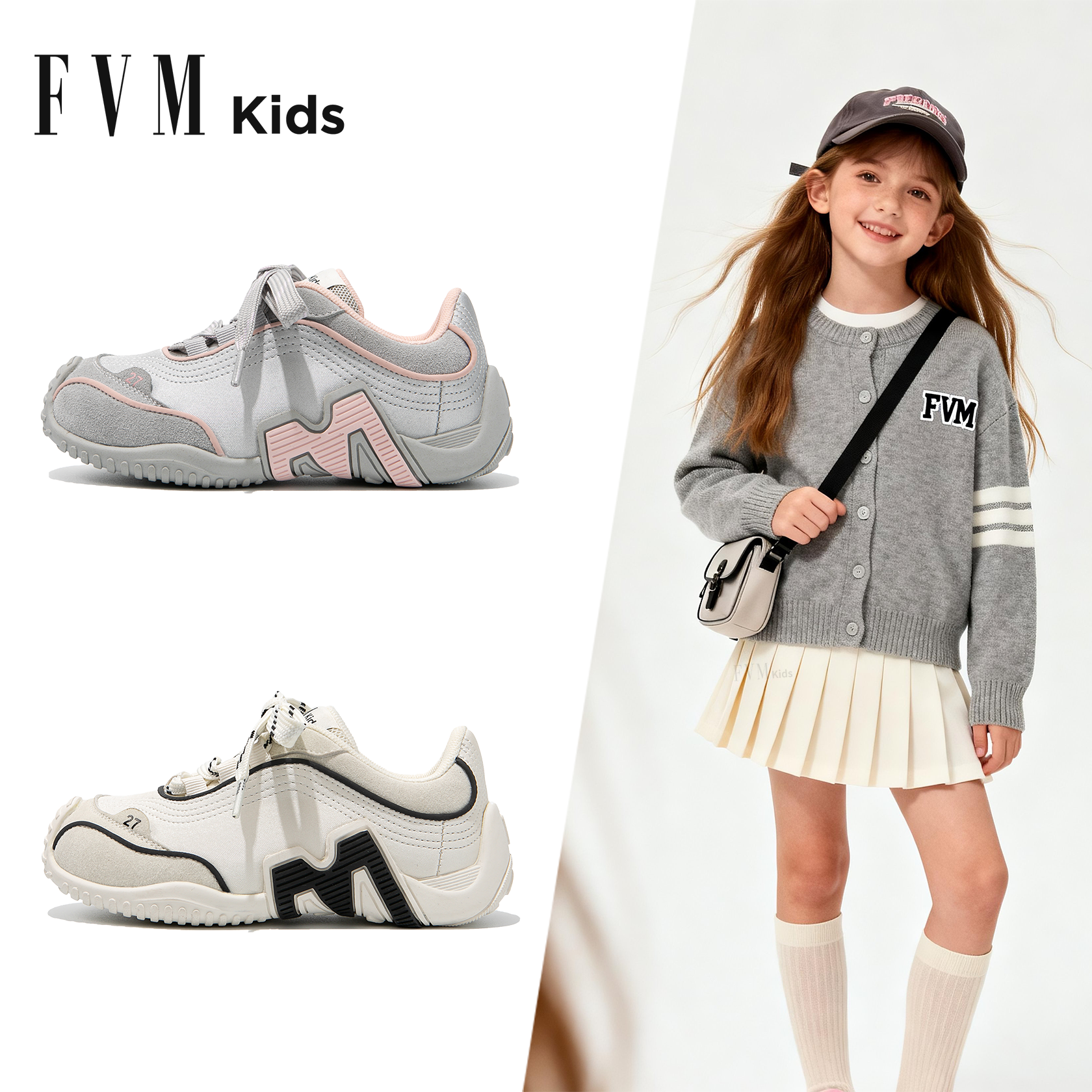 女童德训鞋子儿童阿甘运动板鞋2026新款春季轻便大童女孩软底休闲主图