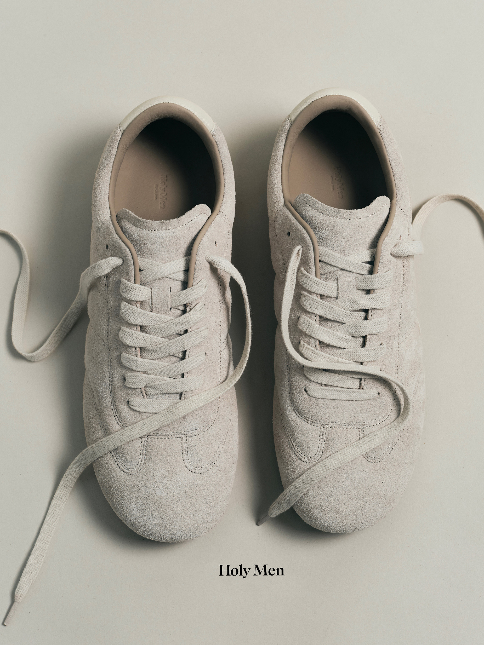 HolyMen ｜小牛皮陶灰色复古经典德训运动鞋男女主图