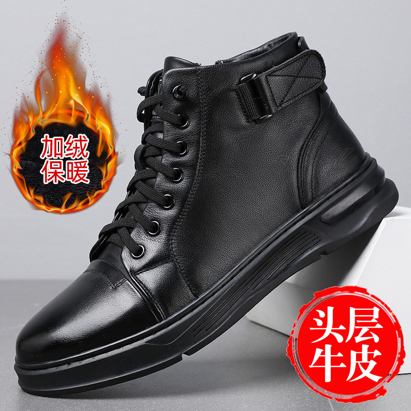 8cm内增高灰色毛呢子勃肯鞋女2025冬季厚底加绒保暖毛毛鞋棉鞋子主图