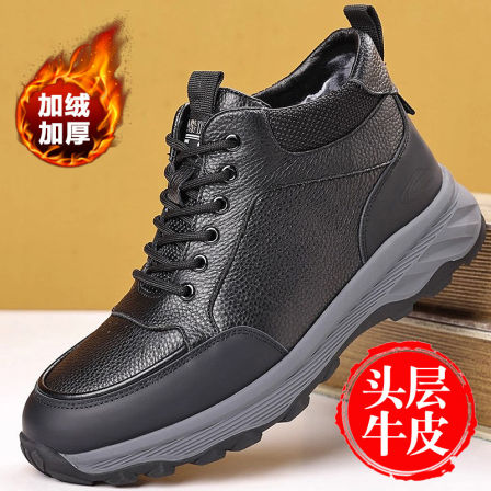 真皮~5CM内增高勃肯鞋女加绒2025新款冬季毛毛鞋棉鞋复古博肯单鞋