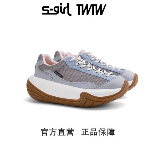 SGIRL TWTW系带极简风深口低跟磨砂皮轮胎鞋休闲鞋轻便复古J036-8主图