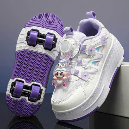 拉布布女童暴走鞋2026新款儿童四轮隐形可收缩学生轮滑运动溜冰鞋