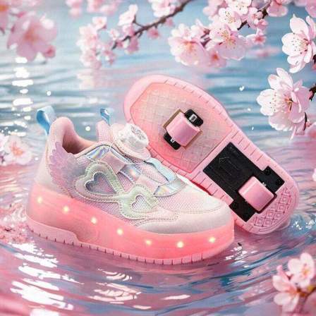 儿童暴走鞋女童隐形4轮双轮可收缩亮灯轮滑鞋带轮子的滑轮溜冰鞋