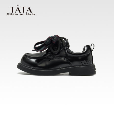 他她儿童小皮鞋女童乐福鞋春季新款英伦黑色童鞋小女孩软底公主鞋