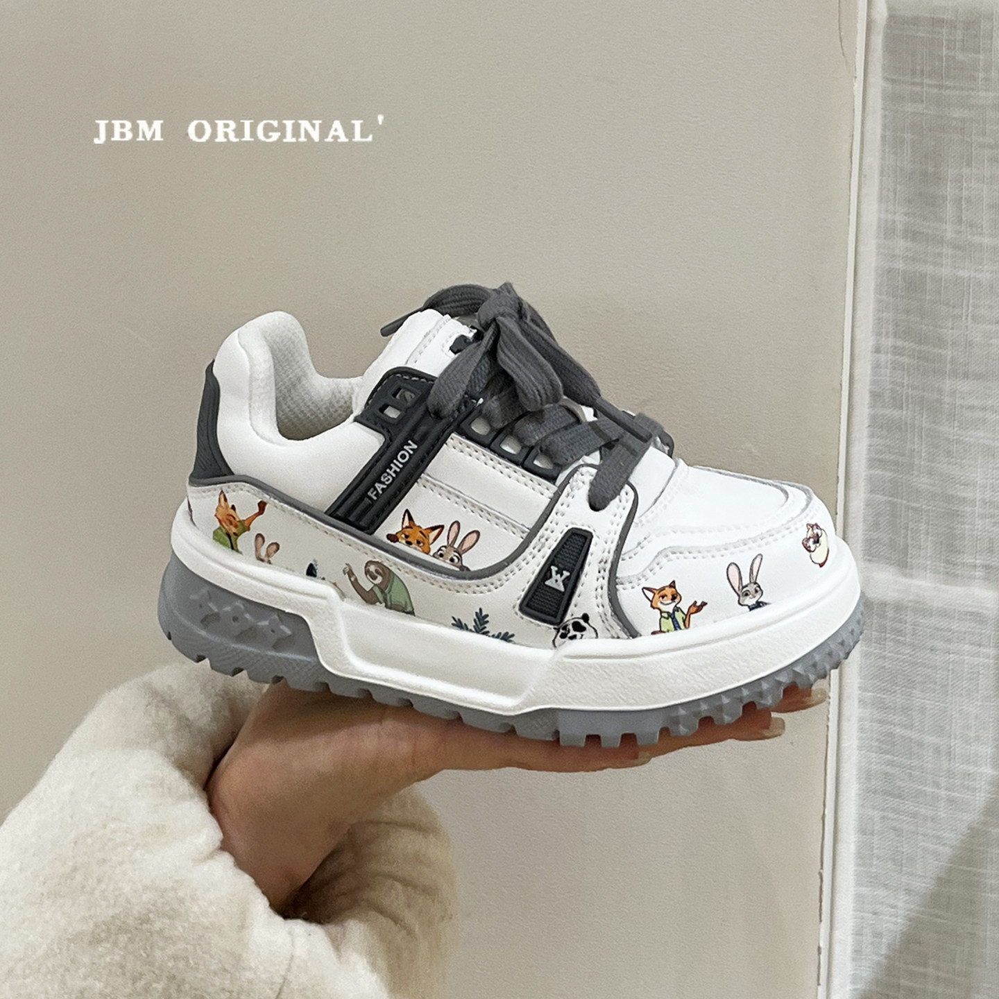 JBM正品儿童蕾丝星星板鞋春季新款儿童蝴蝶结时尚小白鞋德训鞋主图