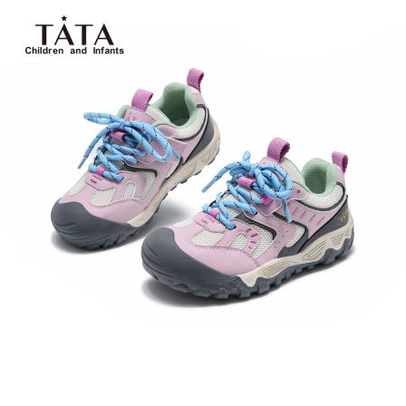 他她童鞋儿童德训鞋2026春季新款女童紫色防滑休闲百搭透气运动鞋