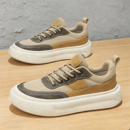 2026新款男士休闲鞋子运动透气不臭脚网面板鞋男款耐磨厚底增高鞋