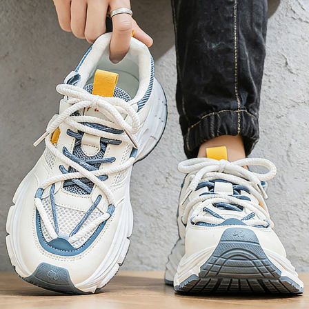 男网面运动鞋2026新款防臭透气青少年增高老爹潮鞋耐磨防滑跑步鞋