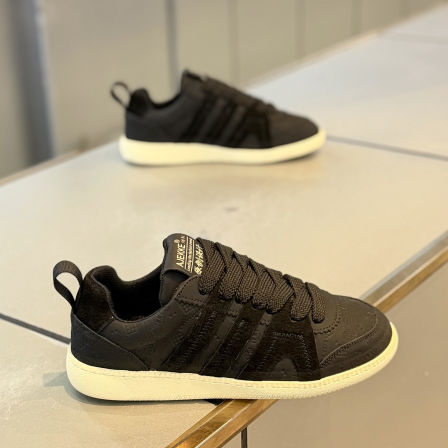 阿甘男鞋2026春季新款百搭厚底黑色德训板鞋软底开车鞋休闲运动鞋