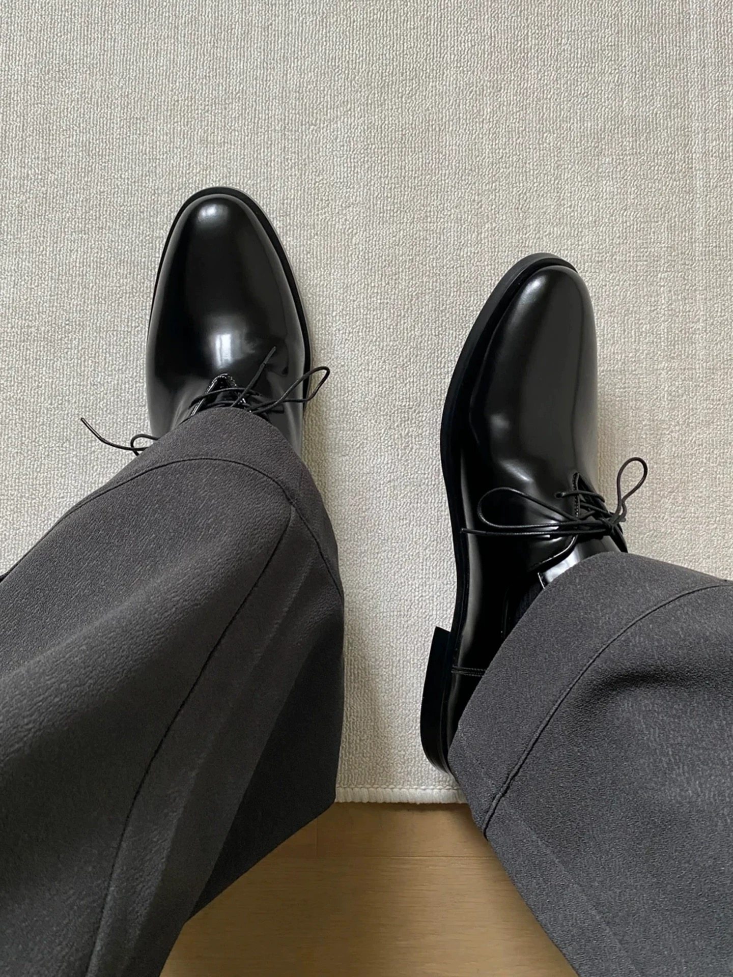 cleanfit尖头德比亮面黑色皮鞋男商务正装通勤结婚新郎伴郎牛津鞋主图