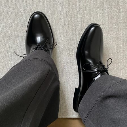 cleanfit尖头德比亮面黑色皮鞋男商务正装通勤结婚新郎伴郎牛津鞋