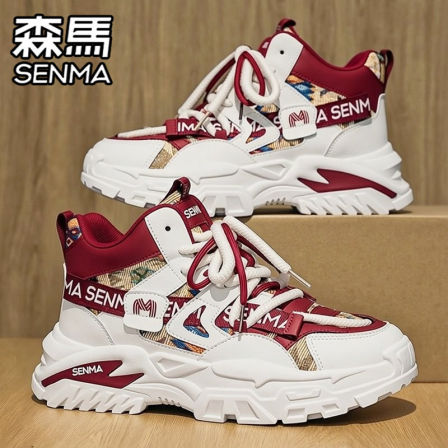 森马高帮男鞋冬季潮牌百搭休闲青少年跑步运动篮球增高爆款老爹鞋