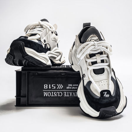 厚底老爹鞋男春季青少年高级感百搭休闲内增高软底防滑跑步运动鞋