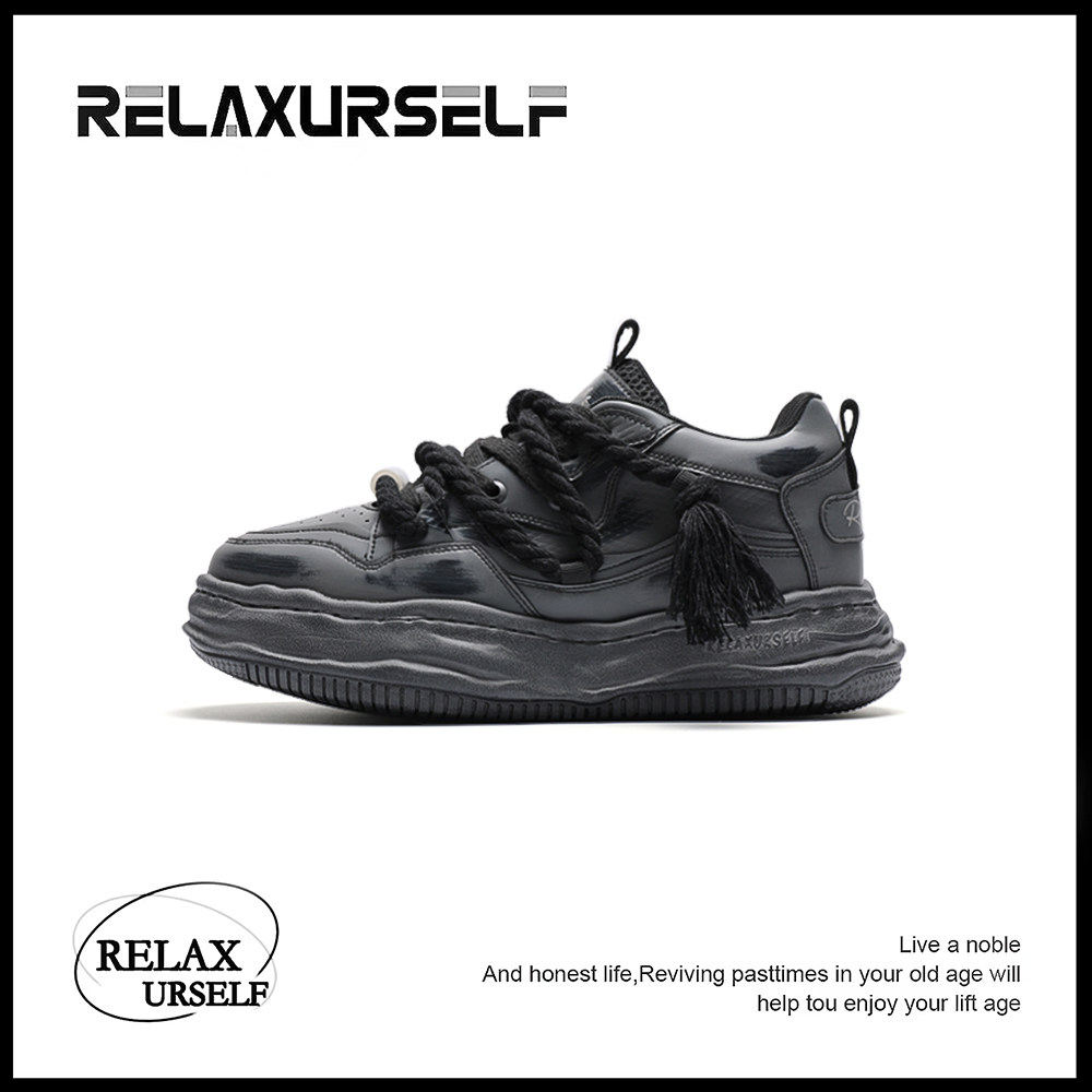 RELAXURSELF鞋子男鞋潮鞋百搭厚底隐形增高休闲鞋小黑情侣鞋舒适主图