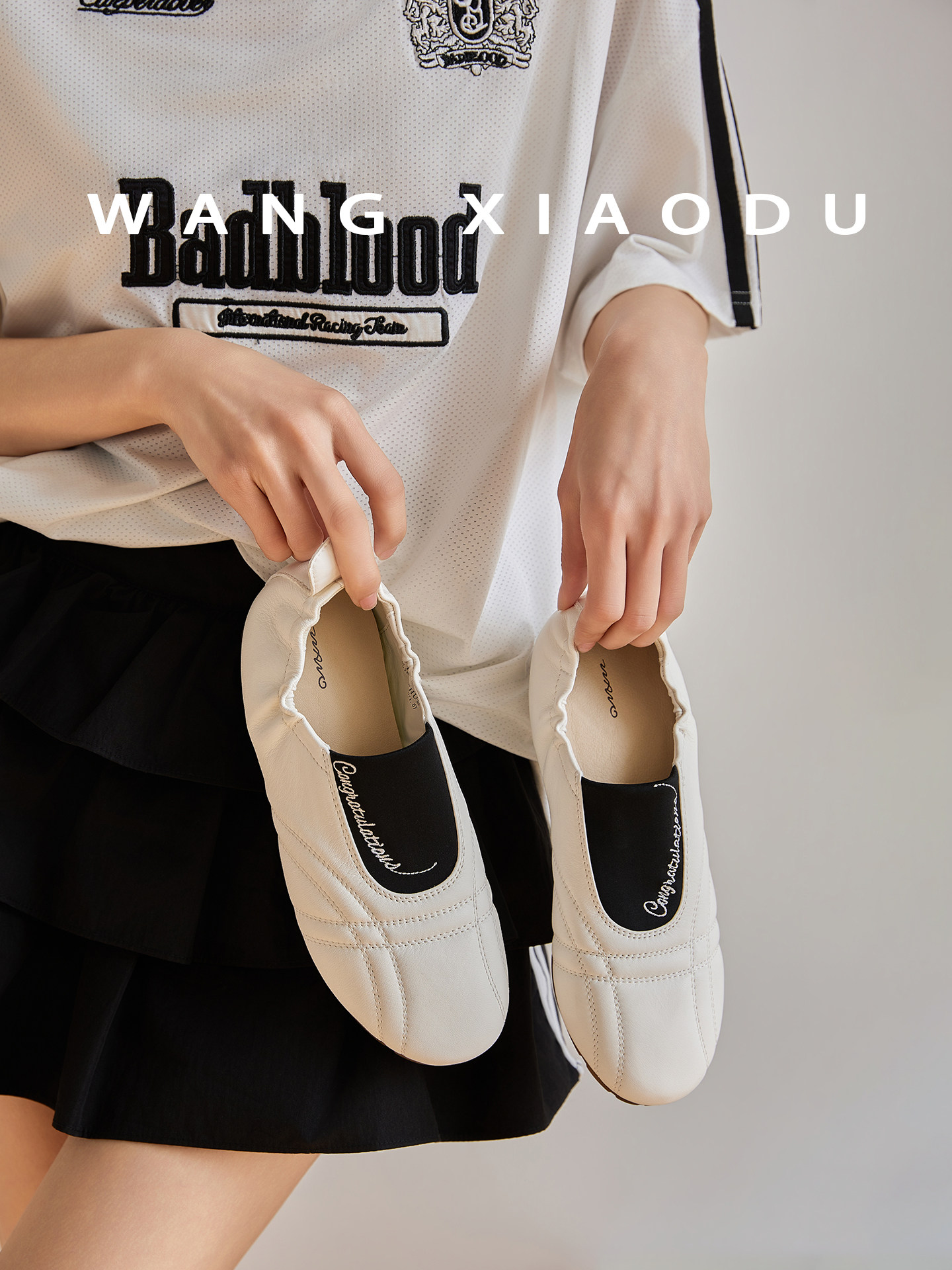 原创【王小毒】云朵芭蕾●爆软平底运动鞋女字母真皮跆拳道休闲鞋主图