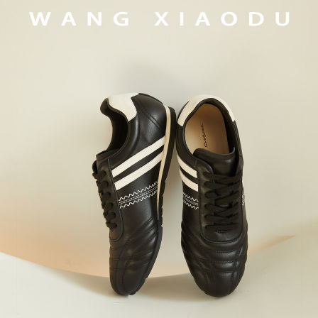 原创【王小毒】云上舞步●复古薄底跆拳道运动鞋女真皮赛车德训鞋