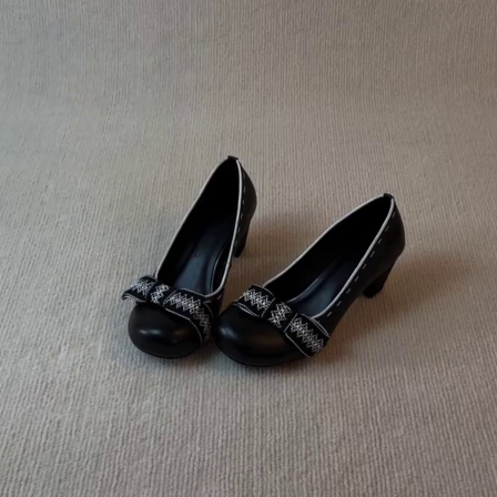 羊皮版~圆头粗跟韩式通勤玛丽珍气质小香风百搭舒适显瘦时尚单鞋