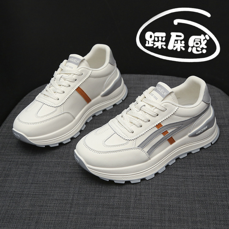 真皮小白鞋女2026新款爆款春季防滑运动休闲鞋舒适百搭软底阿甘鞋主图