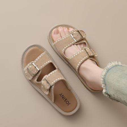 卓诗尼勃肯凉拖鞋2026新款夏季软底拖鞋女夏外穿平底沙滩凉鞋女款