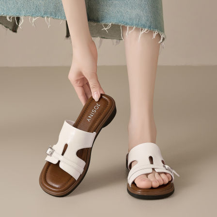 卓诗尼凉拖鞋女款百搭2026新款夏季平底软底拖鞋女夏外穿一字拖鞋