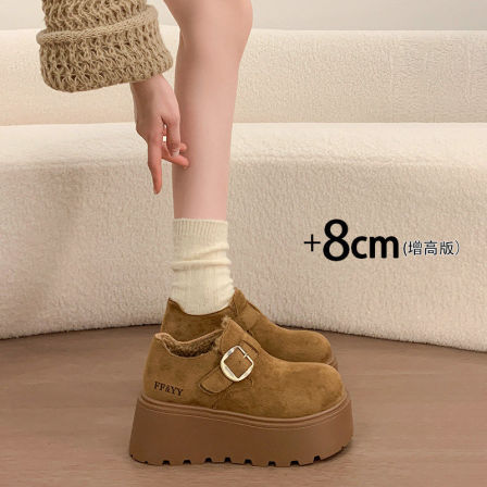 小个子增高厚底加绒勃肯鞋女鞋子爆款2026冬季新款雪地靴乐福棉鞋