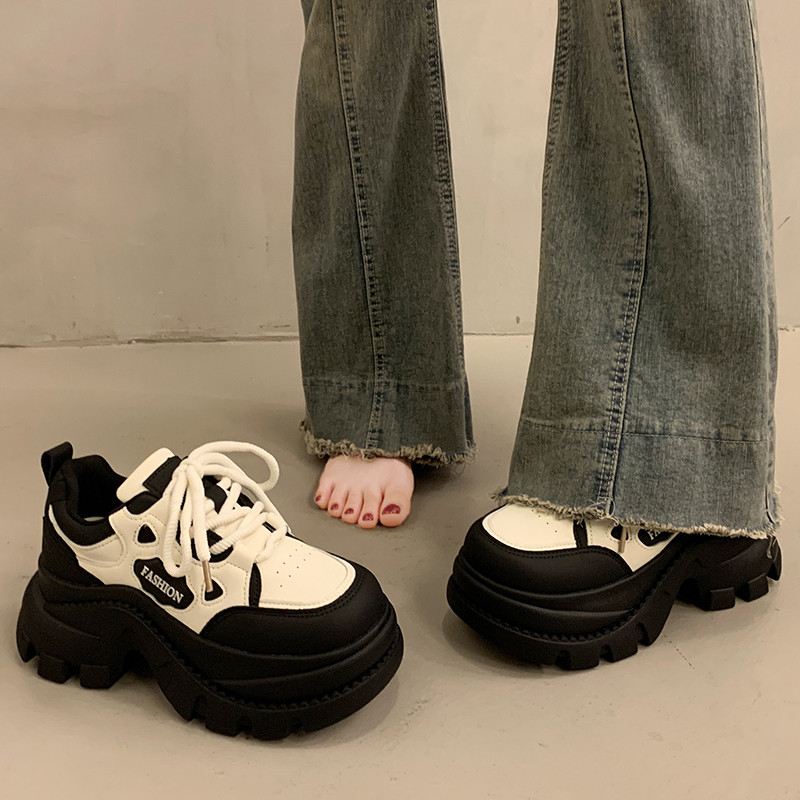 爆款松糕厚底老爹鞋女显脚小增高2026新款春季百搭运动休闲小白鞋主图