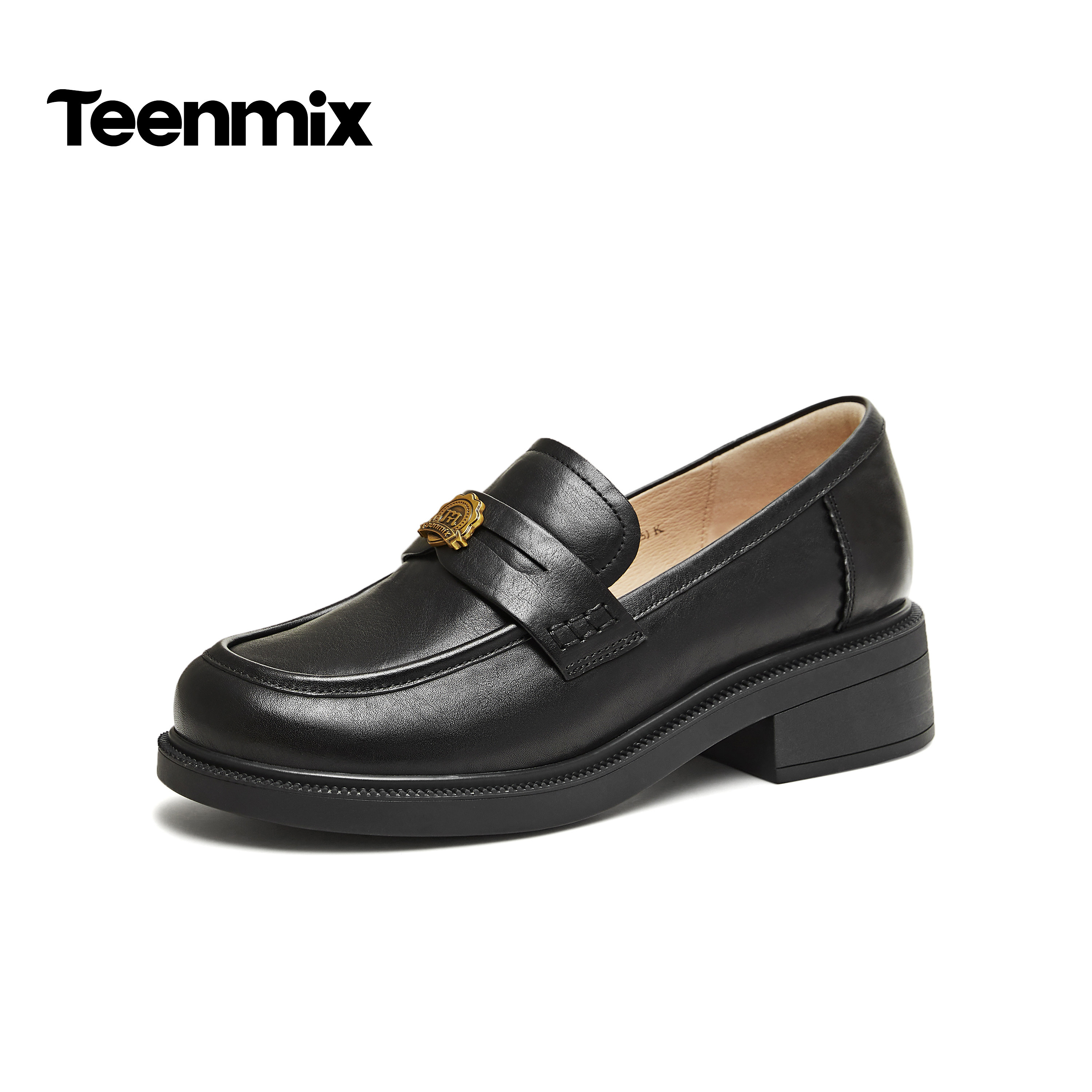 【所有姐姐的衣橱】天美意2026新款厚底学院金属扣乐福鞋女皮单鞋主图