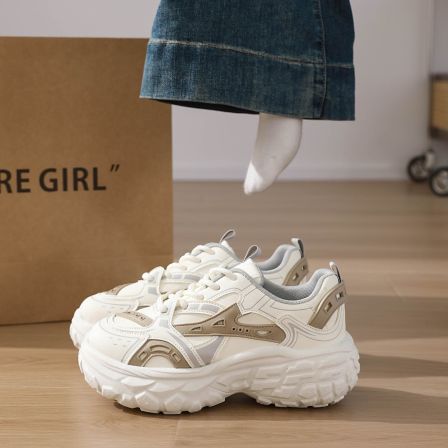女鞋2026新款爆款春季百搭不累脚厚底老爹鞋小个子增高运动休闲鞋