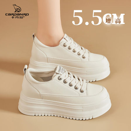 意大利卡丹路小白鞋女2026新款春季厚底增高轻便女鞋休闲百搭板鞋