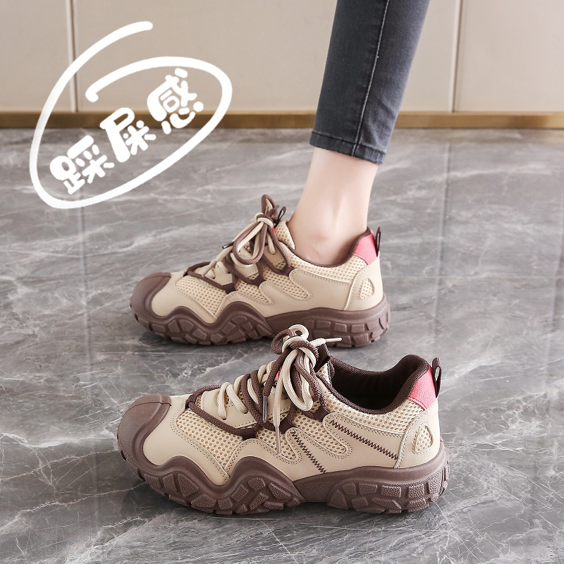 丑萌女鞋2026新款春季透气网面老爹鞋爬山登山防滑跑步运动休闲鞋主图