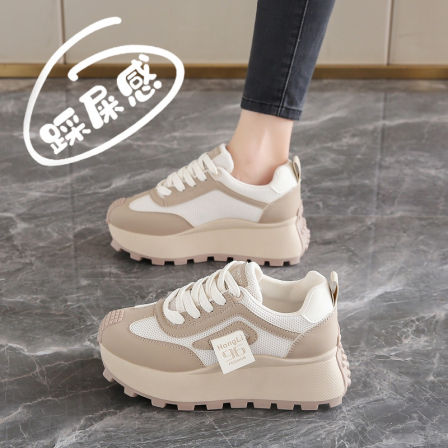 厚底增高阿甘鞋女2026超火老爹鞋春季新款网面透气软底运动休闲鞋