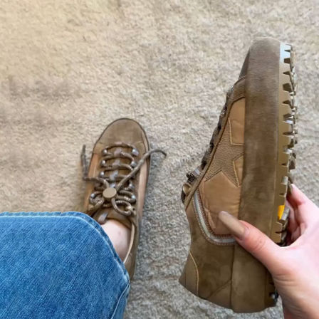 羊皮版~时尚舒适复古休闲运动板鞋女新款星星系带百搭系带德训鞋