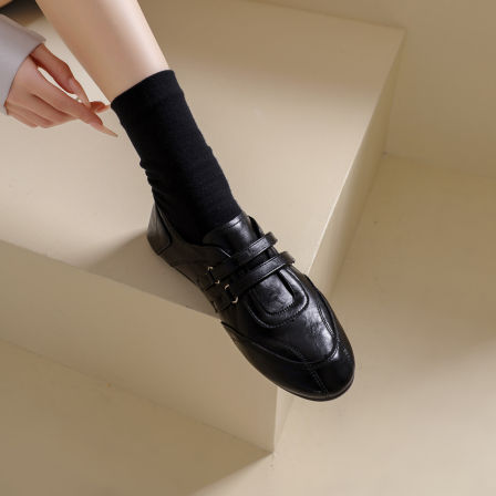 复古乐福鞋女款2026新款春季法式气质英伦风小皮鞋黑色单鞋子女鞋