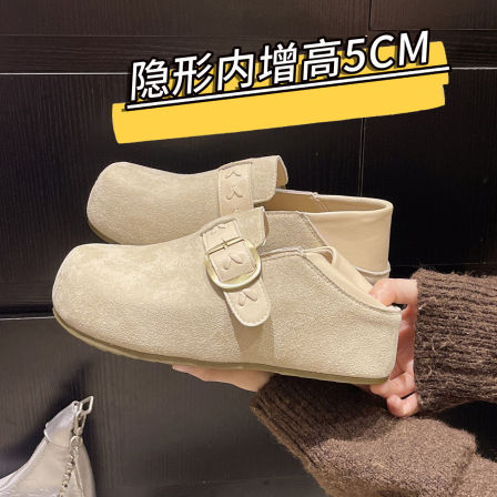 巨好看内增高厚底全包勃肯鞋一脚蹬两穿单鞋女2026新款春季博肯鞋