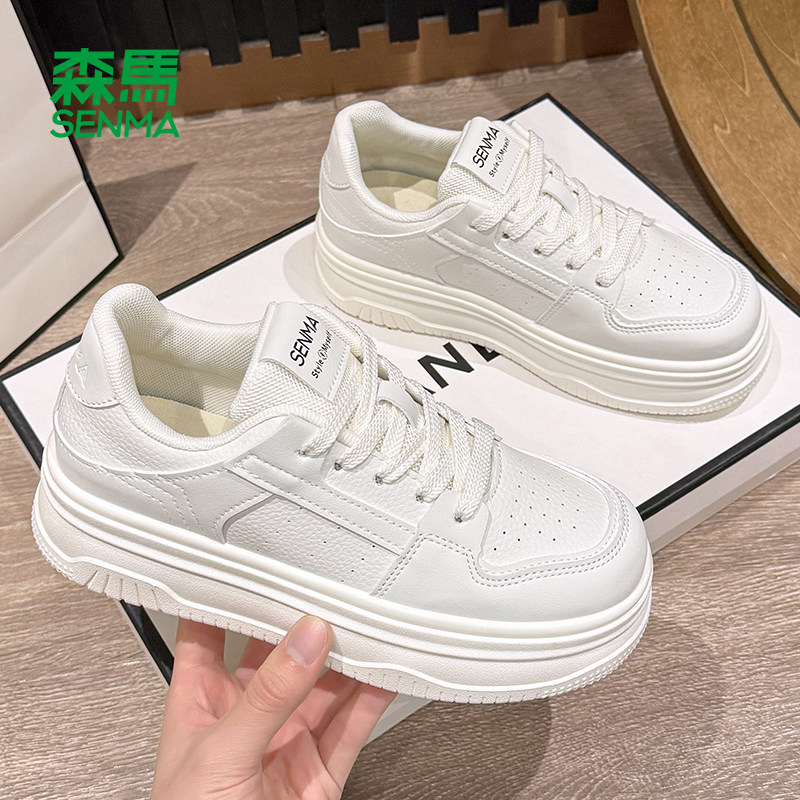 森马女鞋厚底小白鞋女春季2026新款运动休闲鞋子女款爆款百搭板鞋主图