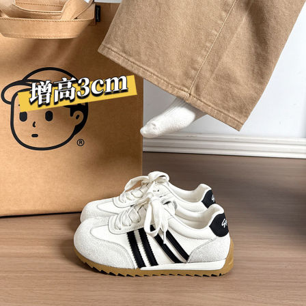 厚底德训鞋女款2026新款春季女鞋子百搭爆款阿甘鞋休闲板鞋小白鞋