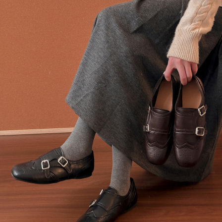 复古雕花布洛克鞋女2026春季新款软底一脚蹬乐福小皮鞋勃肯单鞋子