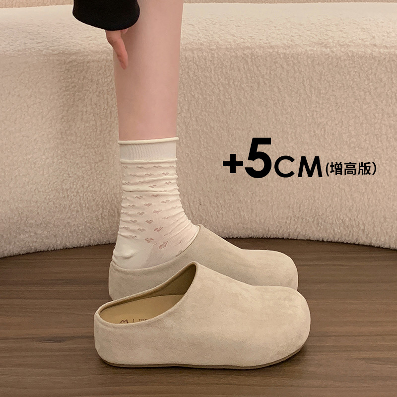2026新款春季巨好看厚底增高勃肯鞋子一脚蹬懒人包头半拖鞋女外穿主图