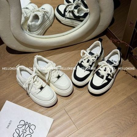 HELLO KEKE【果冻】7cm跟 小个子定制春季新款增高厚底小白鞋休闲鞋