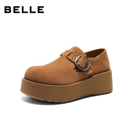 百丽编织设计勃肯鞋女2026春小个子增高单鞋DY035AM6