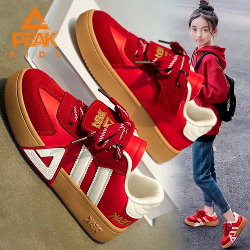 匹克童鞋红色鞋子女童春季儿童运动板鞋本命年新年限定休闲德训鞋主图