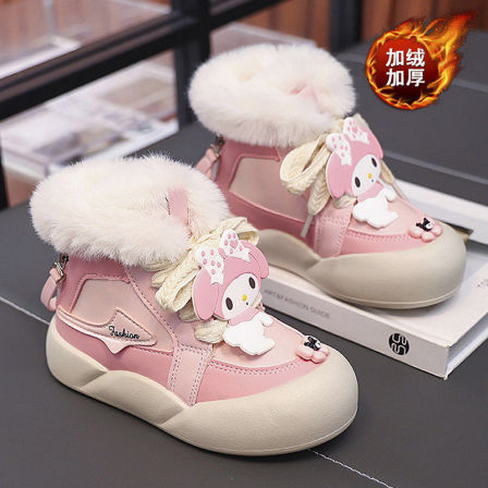 女童棉靴2025新款冬季儿童加绒加厚保暖美乐蒂棉鞋女孩大童雪地靴