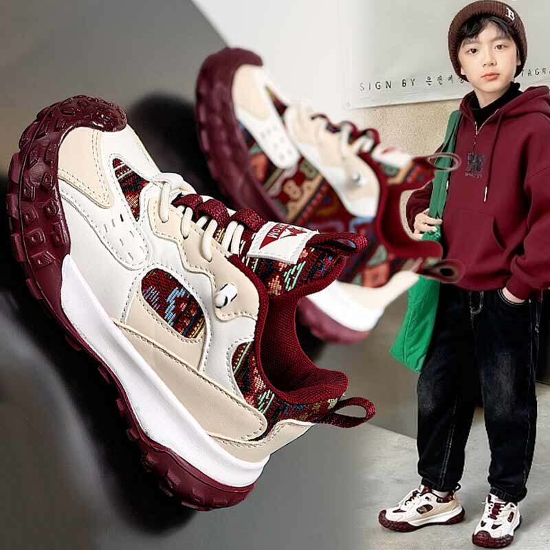 童鞋男童2026春季新款儿童本命年红色运动鞋休闲跑步男孩老爹鞋子主图