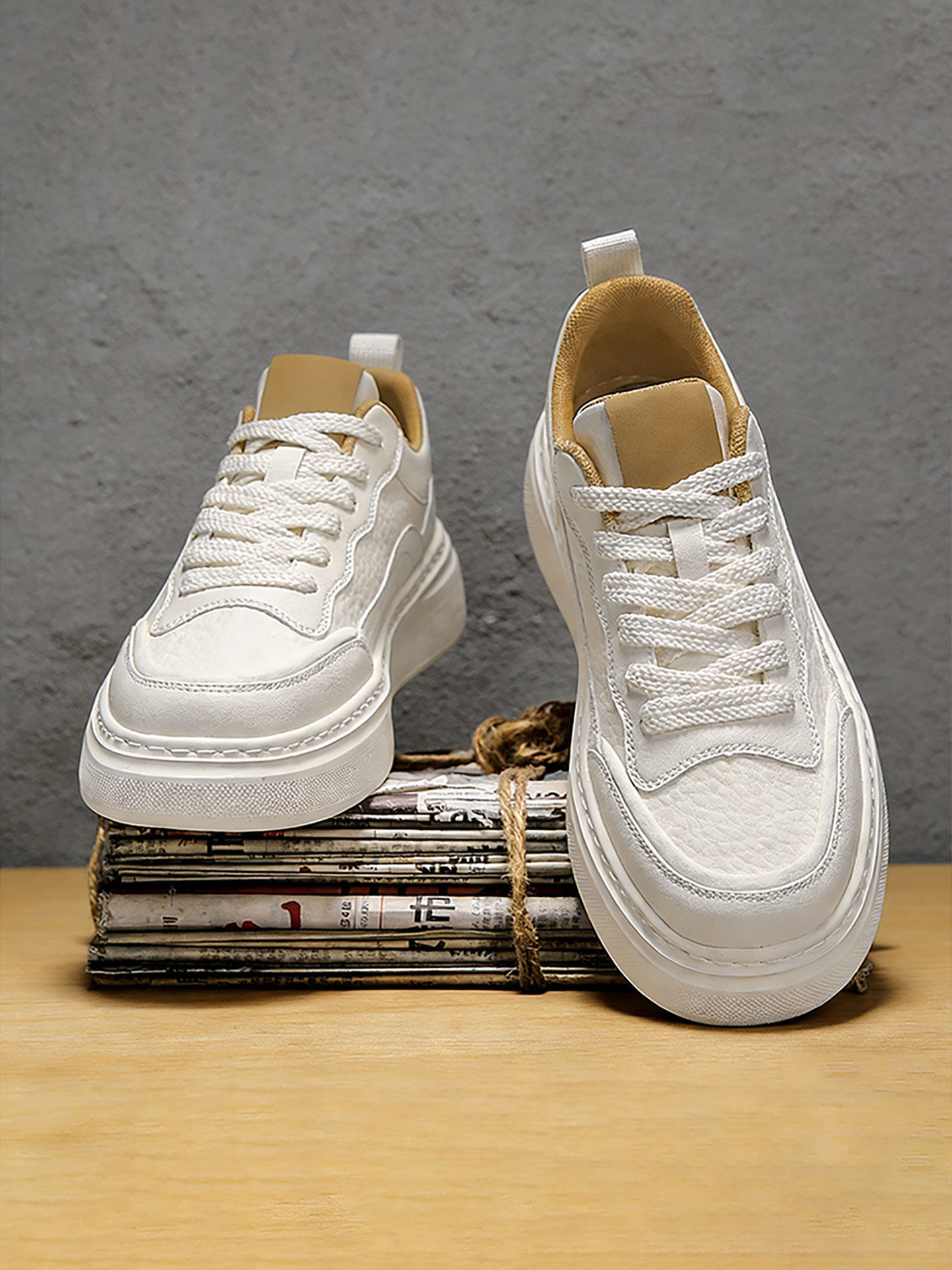 男士休闲鞋子2026新款简约时尚增高厚底小白鞋百搭防水青少年板鞋主图