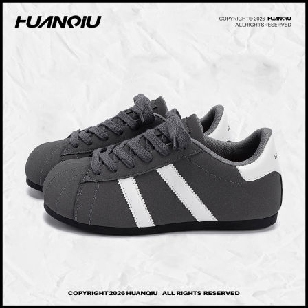 环球内增高板鞋男鞋2026春季新款复古潮流百搭休闲男鞋灰色德训鞋