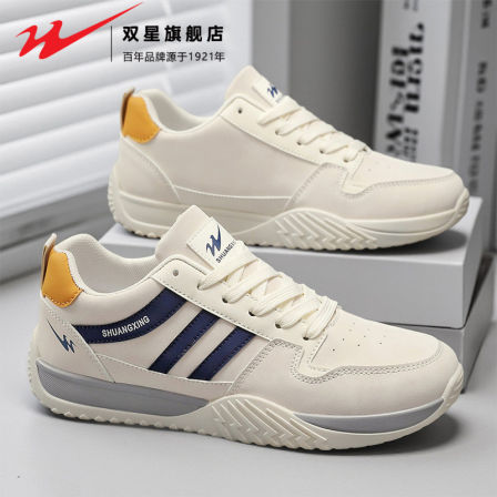 双星小白男鞋2026新款春季男士休闲板鞋防滑软底轻便阿甘运动潮鞋