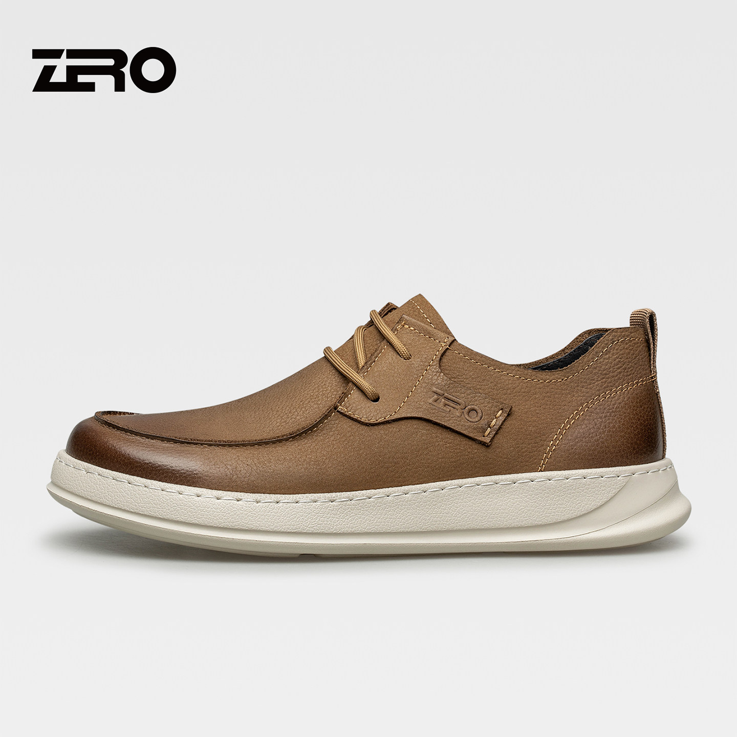 ZRO零度男鞋休闲皮鞋男2026春季新款男士时尚潮流歪头宽楦休闲鞋主图